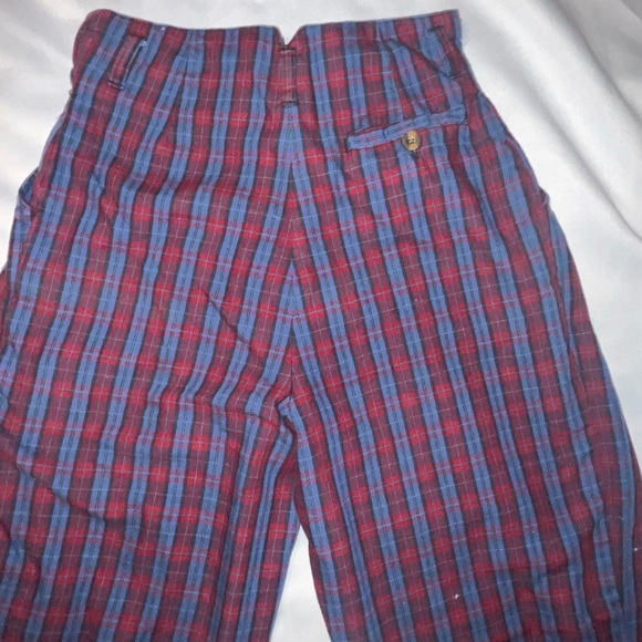 Vintage 80s G Pellini Plaid High Waisted Pants Straight Leg Size 11/12 - Picture 2 of 9